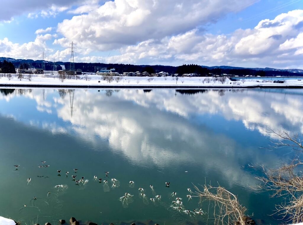 雪解けの信濃川